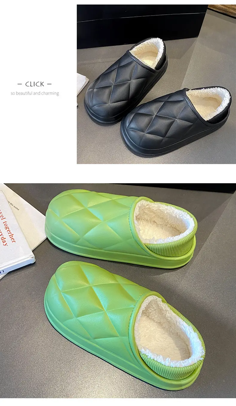Women's Waterproof Cotton Slippers Winter Warm Thick Sole — feature 9