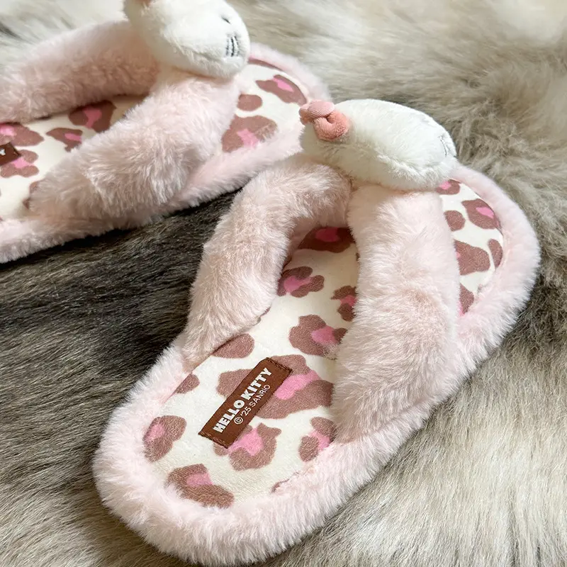 Thick-Soled Cotton Slippers for Women in Winter, Cute Kittens, Fleece-Lined, Warm, Non-Slip, Waterproof Slippers, Indoor and Home Flip-Flops - Image 6