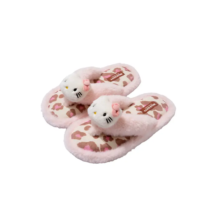 Thick-Soled Cotton Slippers for Women in Winter, Cute Kittens, Fleece-Lined, Warm, Non-Slip, Waterproof Slippers, Indoor and Home Flip-Flops - Image 8