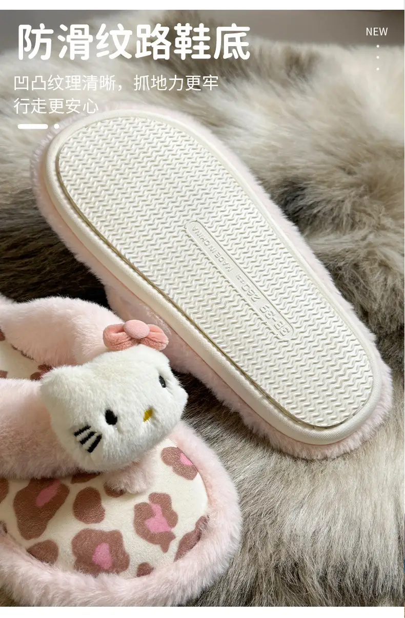 Thick-Soled Cotton Slippers for Women in Winter, Cute Kittens, Fleece-Lined, Warm, Non-Slip, Waterproof Slippers, Indoor and Home Flip-Flops — feature 4