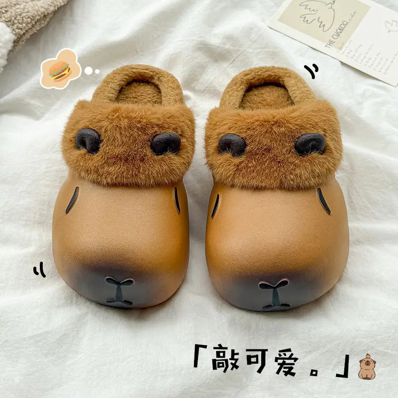 Women's Fleece Lined Warm Slippers, Waterproof, Non-Slip, Po-Color