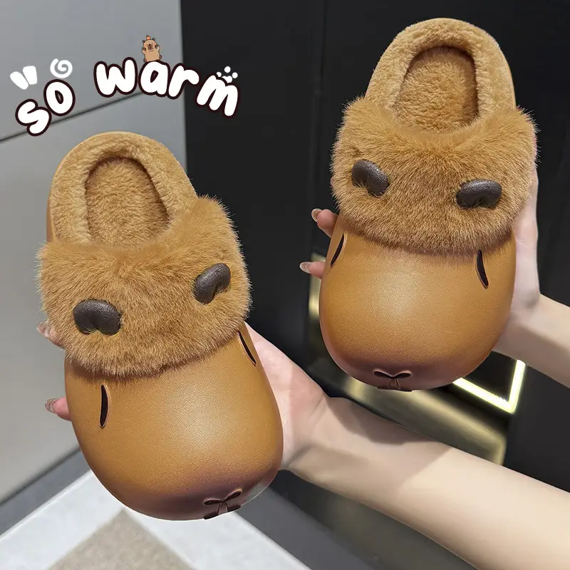 Women's Fleece Lined Warm Slippers, Waterproof, Non-Slip, Po-Color