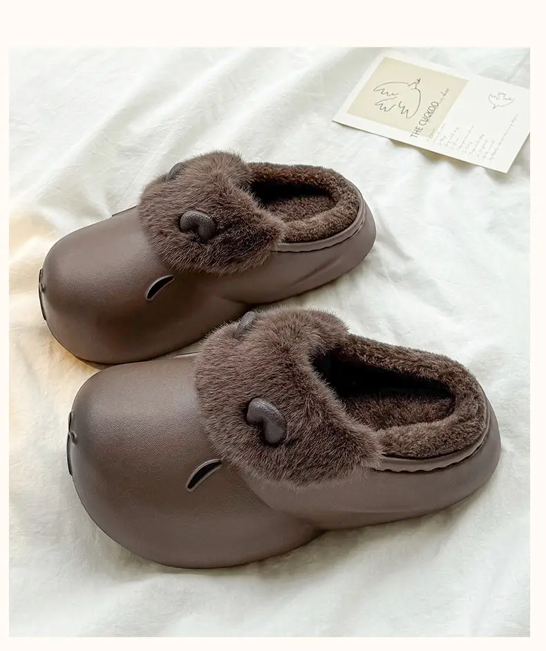 Women's Fleece Lined Warm Slippers, Waterproof, Non-Slip, Po-Color — feature 11