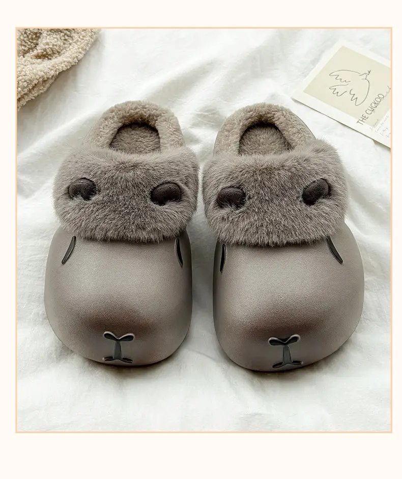 Women's Fleece Lined Warm Slippers, Waterproof, Non-Slip, Po-Color — feature 13