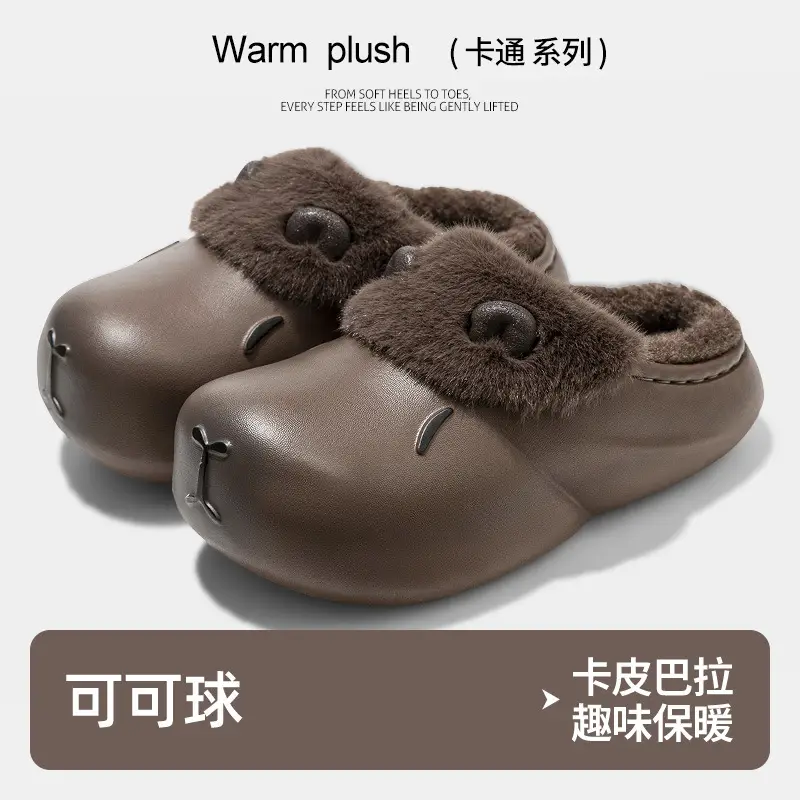 Women's Fleece Lined Warm Slippers, Waterproof, Non-Slip, Po-Color