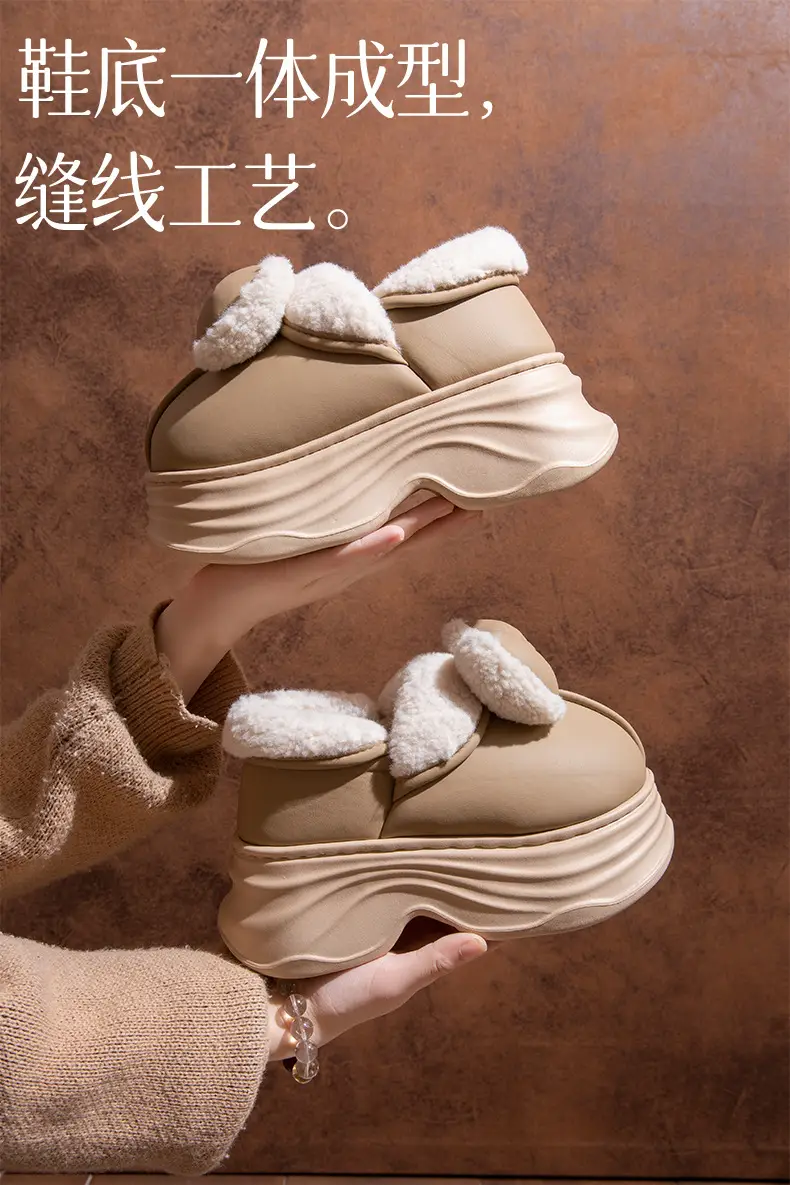 Cotton Slippers for Women in Autumn and Winter Home Non-Slip and Warm 2025 New Cute Plush Bow Bag Heel Cotton Slippers — feature 6