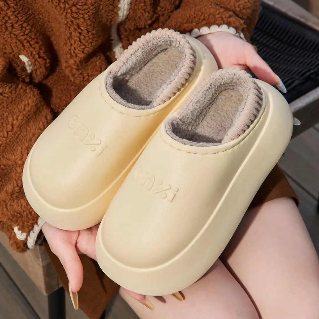 Waterproof Cotton Slippers for Women, Winter 2026 New Model, Indoor Home Wear, Closed Heel, Thick-Soled, Outdoor Cotton Shoes for Women in Winter - Image 2