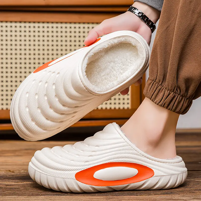 Plus Size Cotton Slippers for Men in Winter New Style Fleece-Lined Warm Thick-Soled Outer Wear Waterproof Anti-Slip Couple's Slip-On Cotton Shoes - Image 7