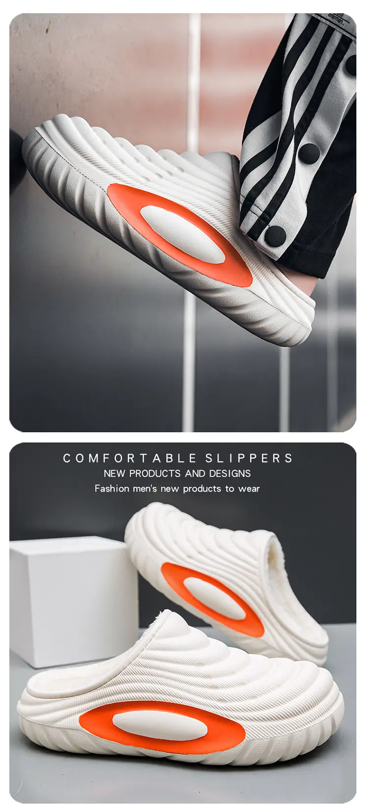 Plus Size Cotton Slippers for Men in Winter New Style Fleece-Lined Warm Thick-Soled Outer Wear Waterproof Anti-Slip Couple's Slip-On Cotton Shoes — feature 11