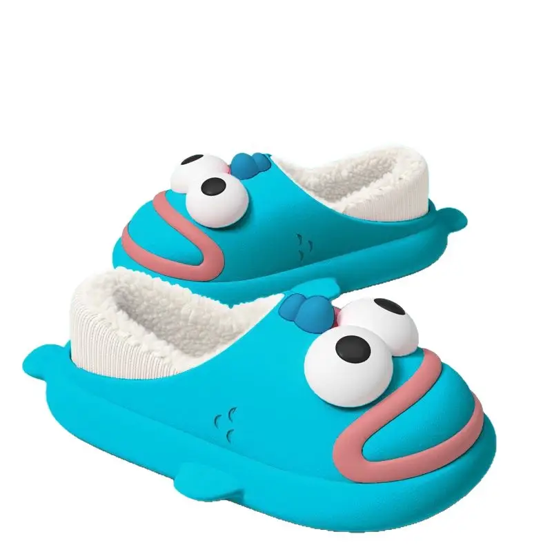 Women Winter Cute Cotton Slippers with Eyes - Image 7