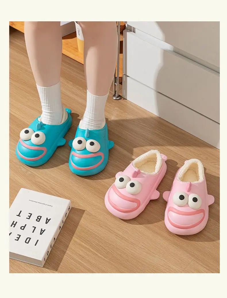 Women Winter Cute Cotton Slippers with Eyes — feature 13