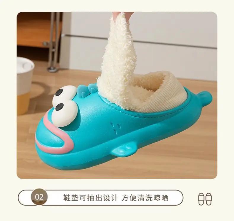 Women Winter Cute Cotton Slippers with Eyes — feature 6