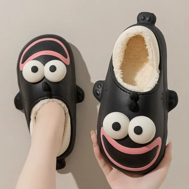 Women Winter Cute Cotton Slippers with Eyes - Image 2