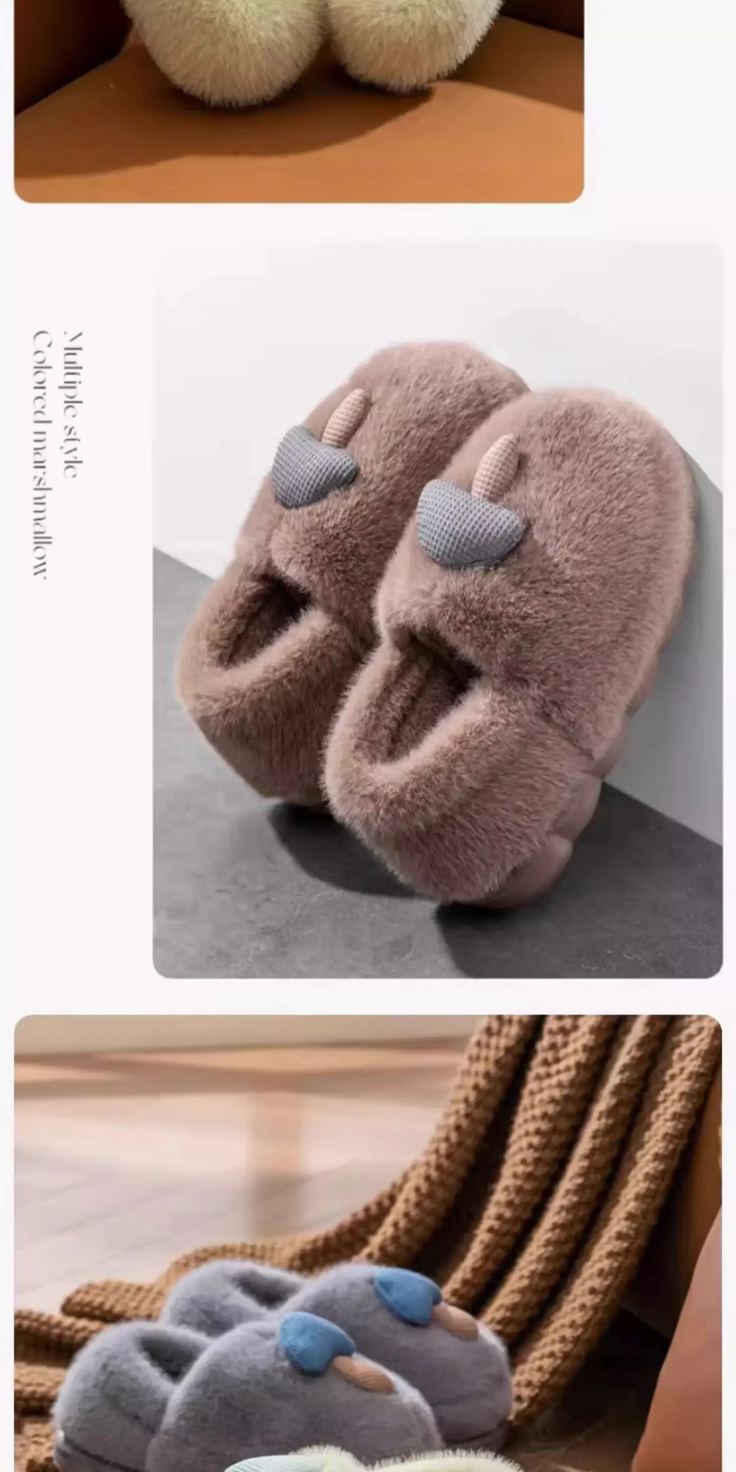 Women's Furry Slippers with Heel and Poop Feeling — feature 14