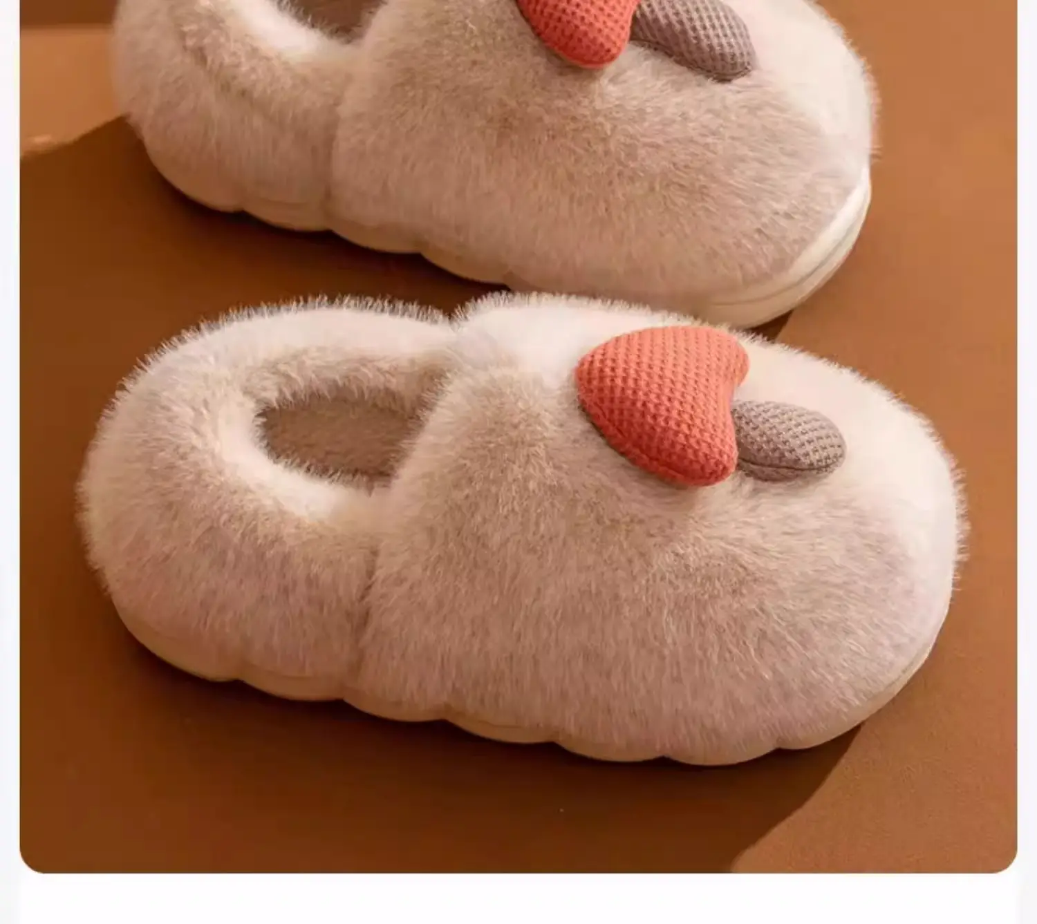 Women's Furry Slippers with Heel and Poop Feeling — feature 4