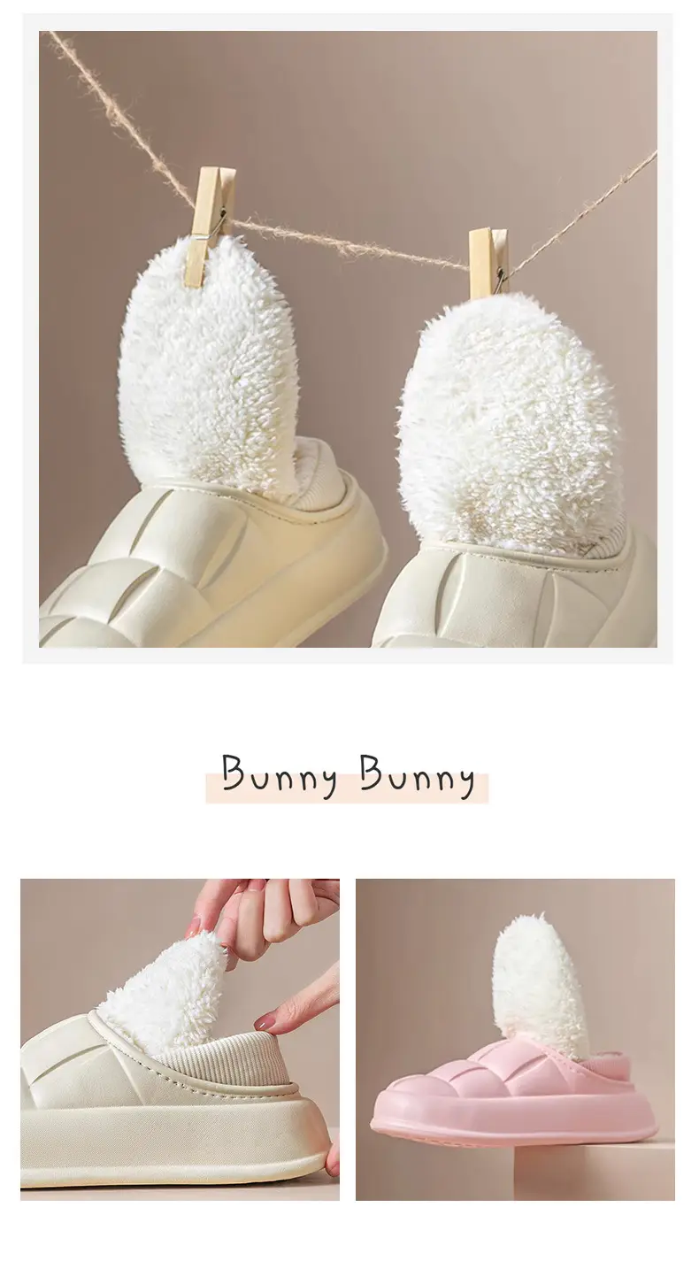 Pink Fleece-Lined Petal Cotton Slippers for Women — feature 10