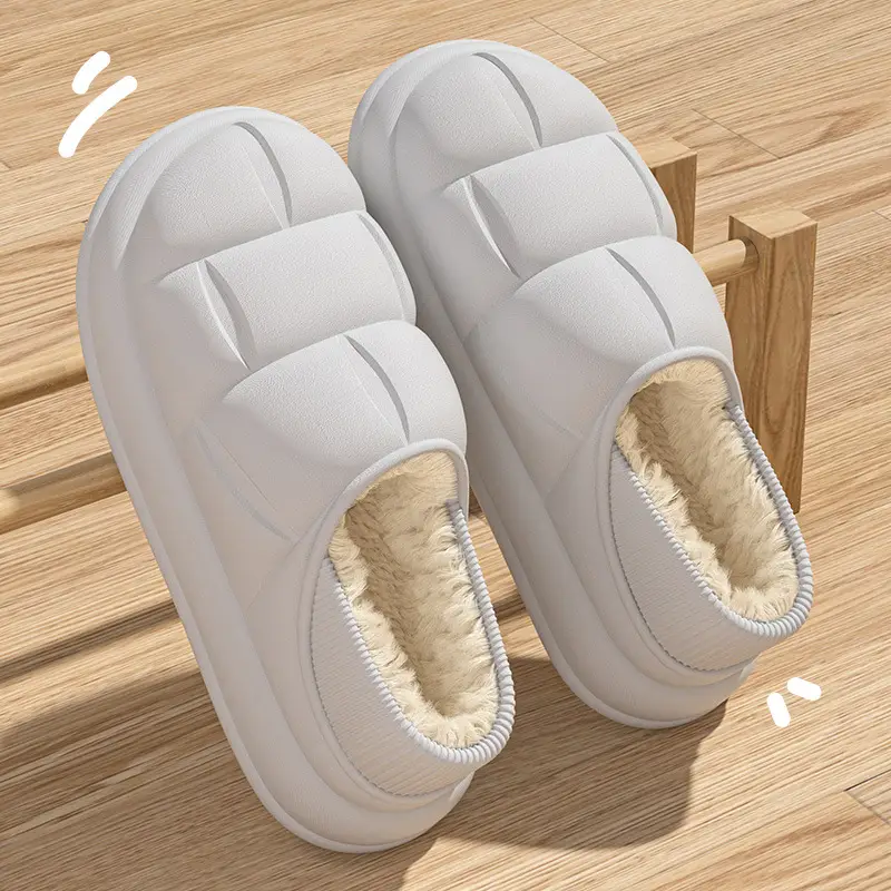 Pink Fleece-Lined Petal Cotton Slippers for Women