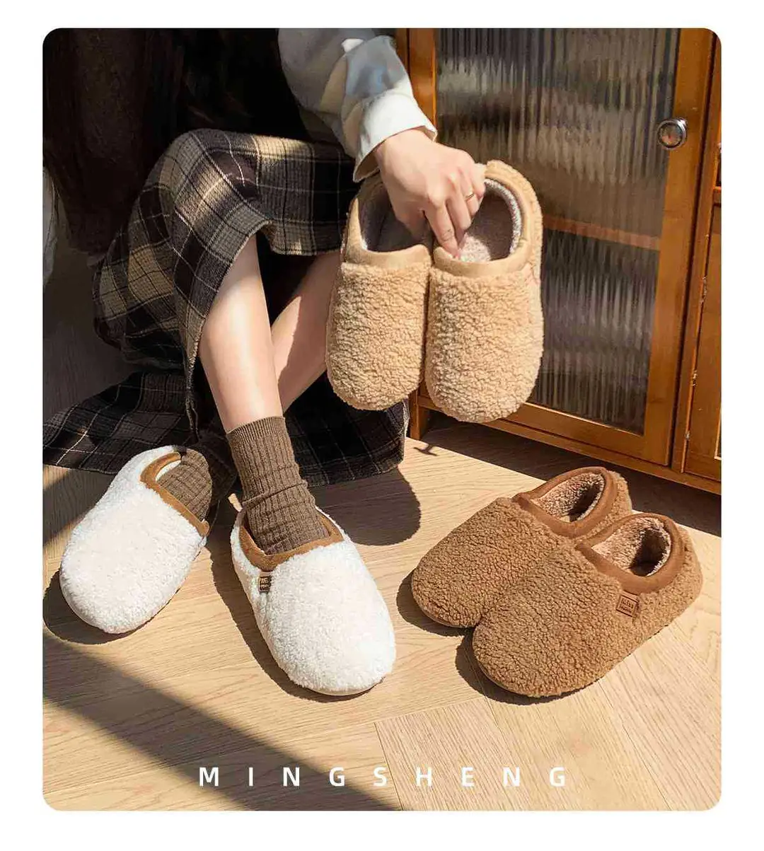 Cotton Slippers for Women Winter New 2025 Couples Indoor Home Non-Slip Warm Plus Plush Fur Slippers Cotton Shoes for Men Winter — feature 9