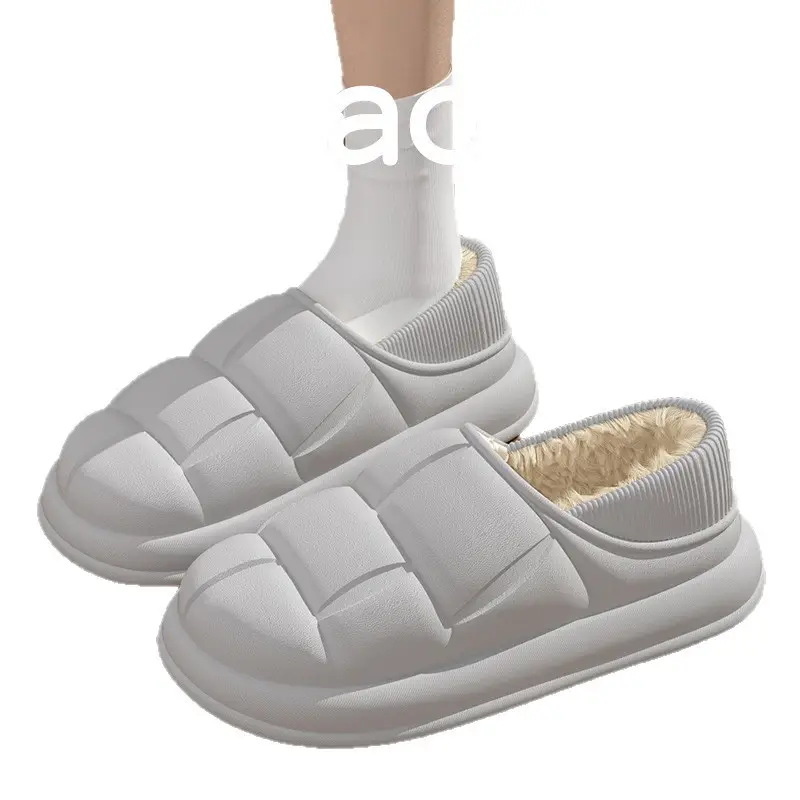 Women Yellow Fleece Lined Petal Cotton Slippers - Image 13