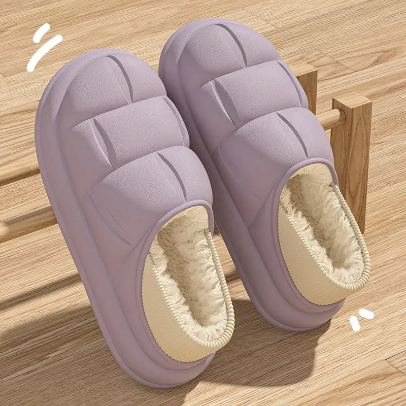 Women Yellow Fleece Lined Petal Cotton Slippers - Image 2