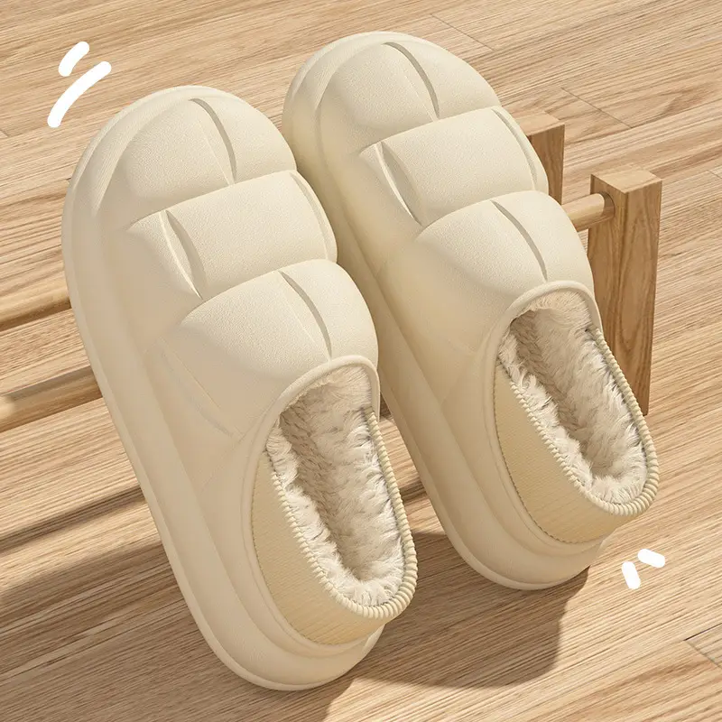 Women Yellow Fleece Lined Petal Cotton Slippers - Image 6