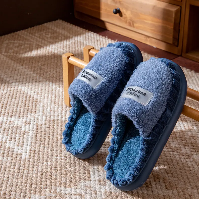 Cotton Slippers Large Size Autumn and Winter 2025 New Winter Plush Slippers Home Indoor Thick-Soled Non-Slip Men's Cotton Slippers - Image 6