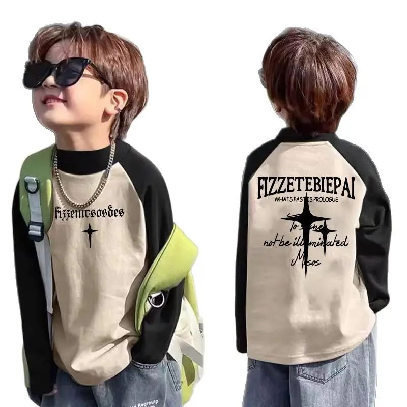 Kids Raglan Contrasting Velvet Turtleneck Shirt Medium Large - Image 15