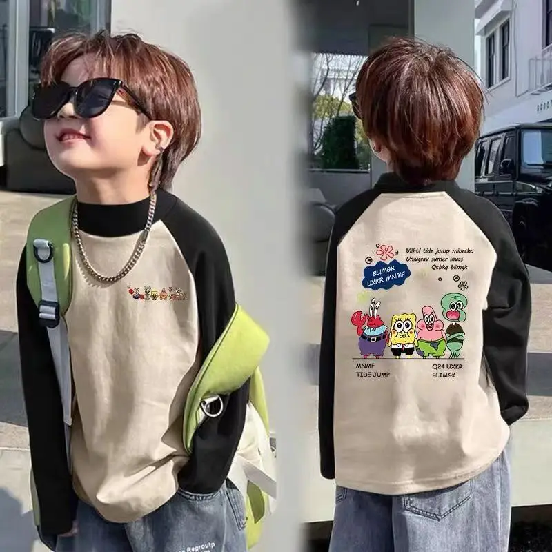 Kids Raglan Contrasting Velvet Turtleneck Shirt Medium Large - Image 11