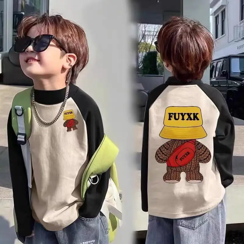 Kids Raglan Contrasting Velvet Turtleneck Shirt Medium Large - Image 12