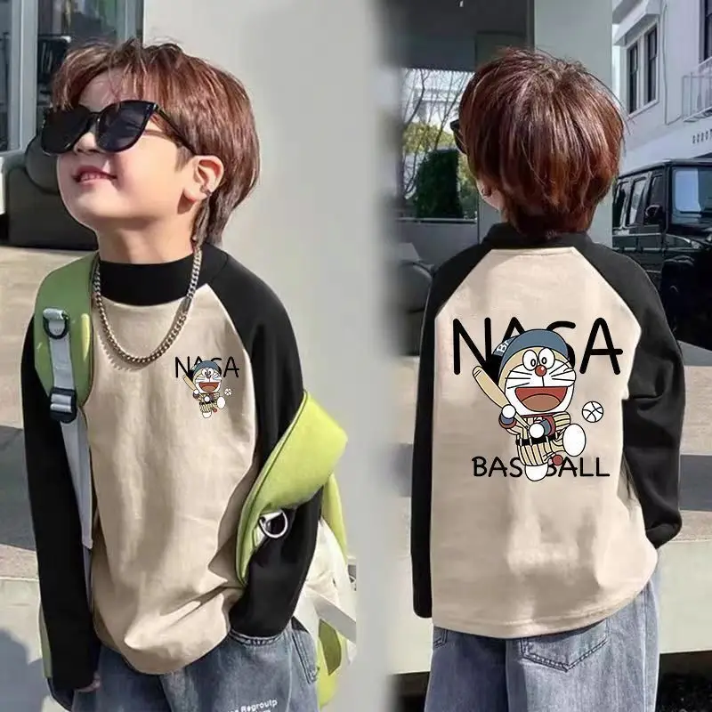 Kids Raglan Contrasting Velvet Turtleneck Shirt Medium Large - Image 7