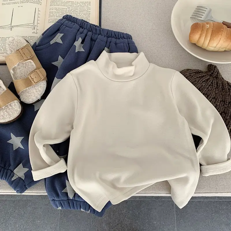 Boys Thermal Long Sleeve T-Shirt Brown White Striped