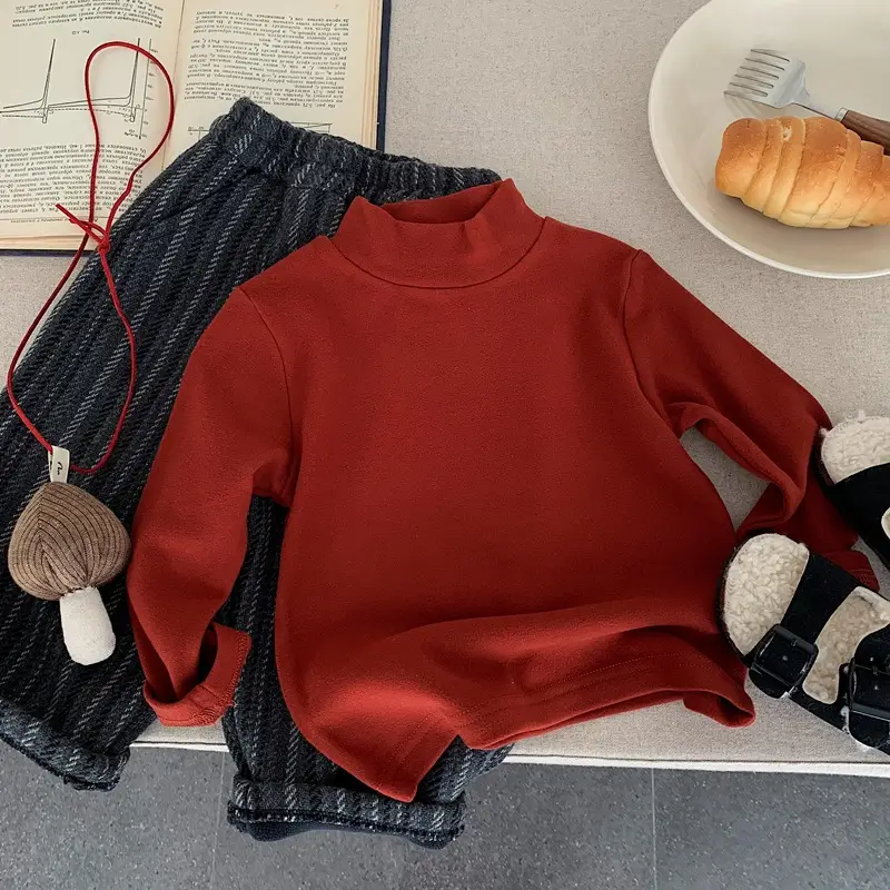 Boys Thermal Long Sleeve T-Shirt Brown White Striped