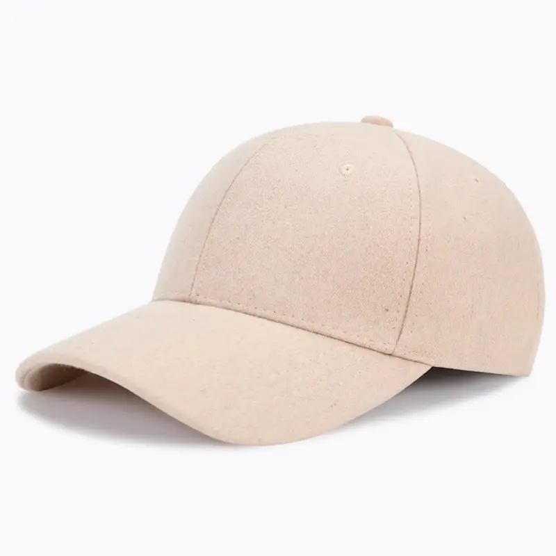 Men Wool Fleece Baseball Cap Light Blue Large - Image 5