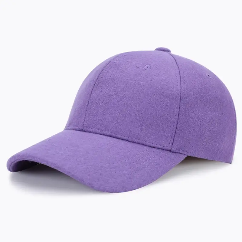 Men Wool Fleece Baseball Cap Light Blue Large - Image 6