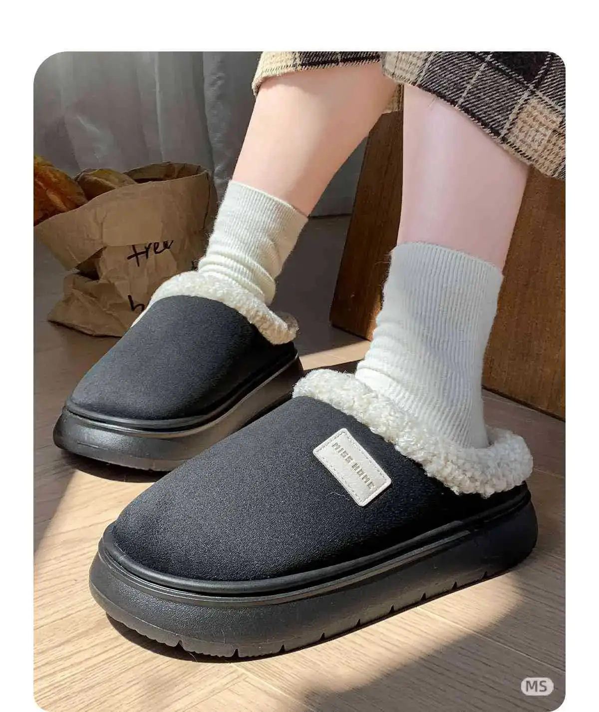 2025 Plush Slippers Grey Warm Indoor Outdoor — feature 10