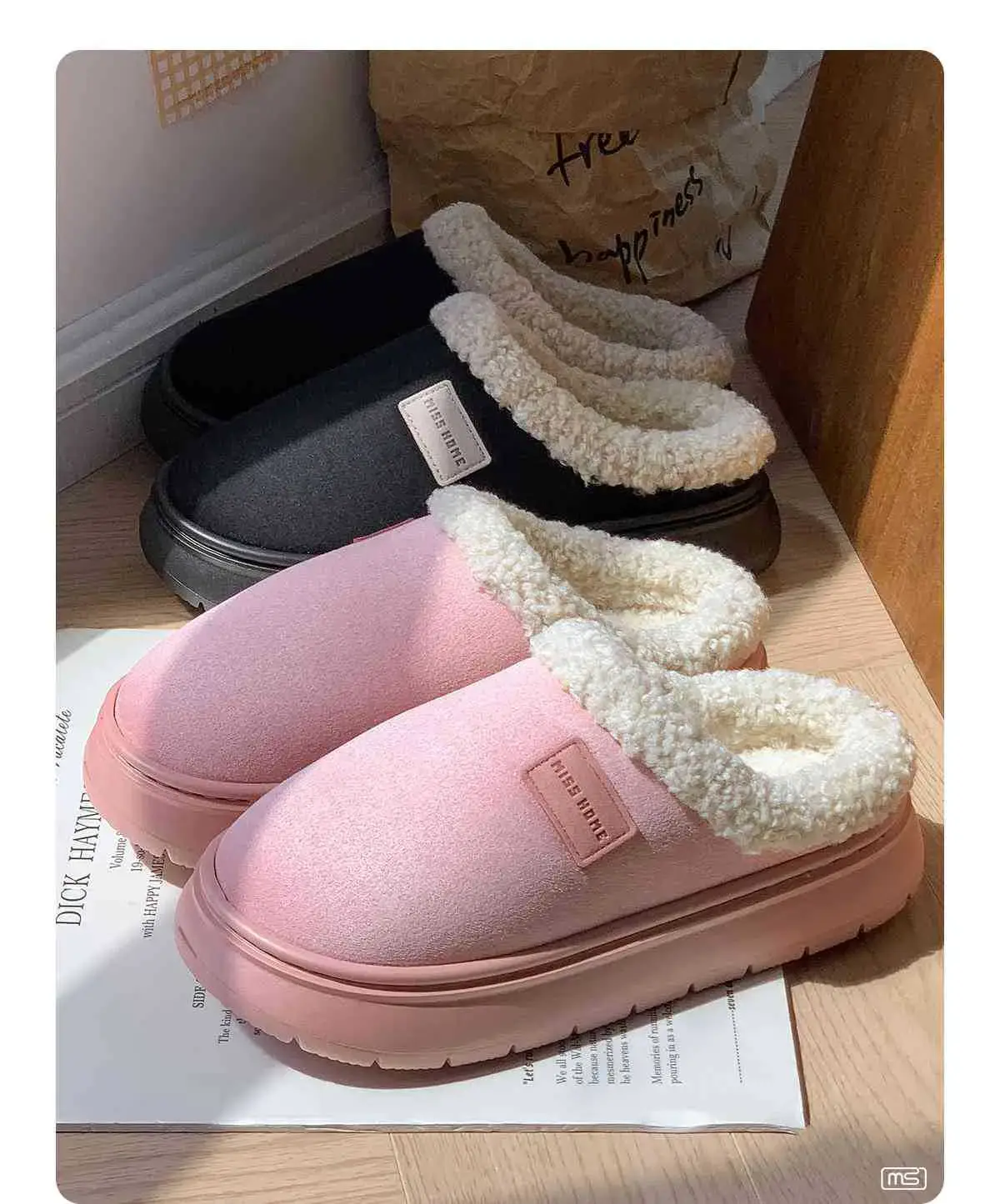 2025 Plush Slippers Grey Warm Indoor Outdoor — feature 7