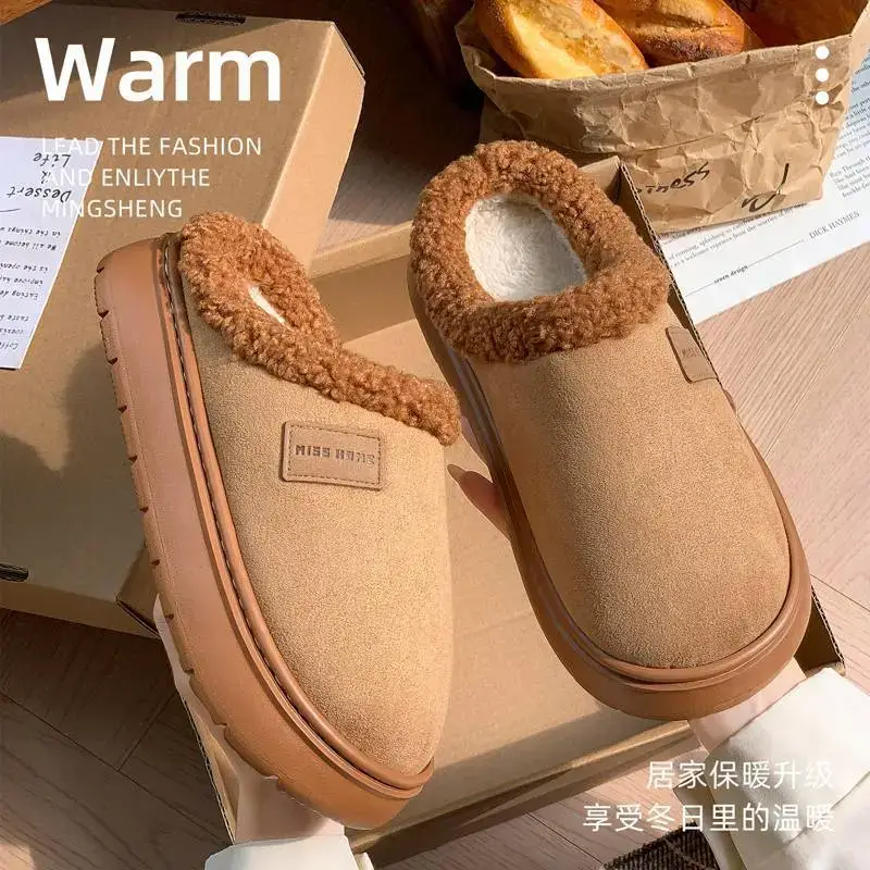 2025 Plush Slippers Grey Warm Indoor Outdoor - Image 2