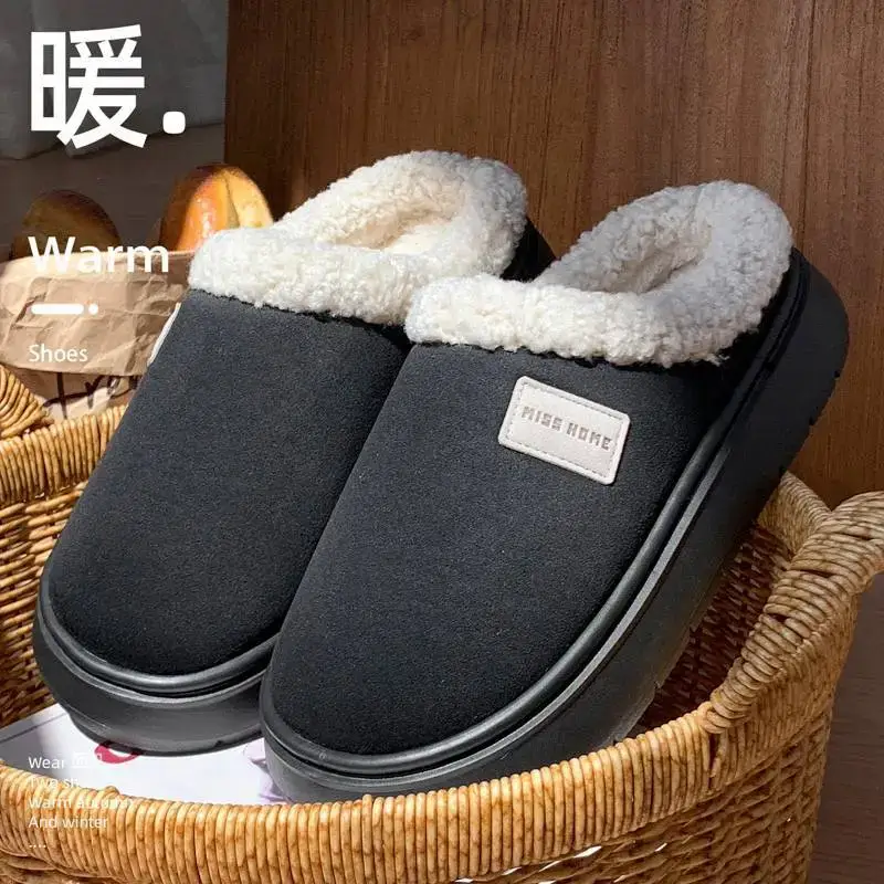 2025 Plush Slippers Grey Warm Indoor Outdoor - Image 5