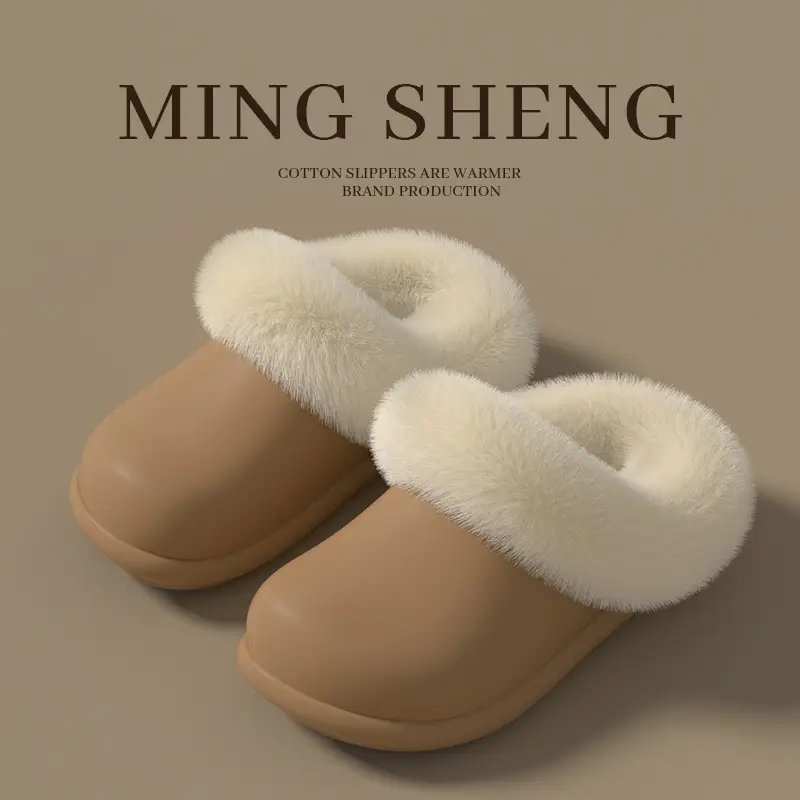 Warm Fleece Detachable Slippers for Men Women