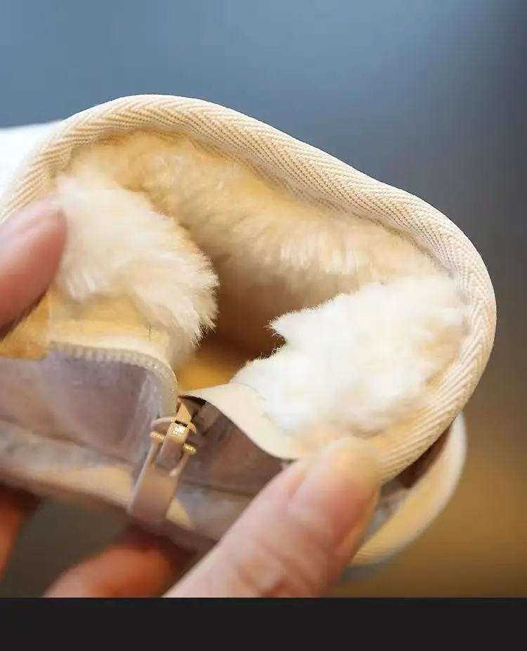 Baby Cotton Snow Boots Winter Warm Fleece Lined Non-Slip Sole — feature 9