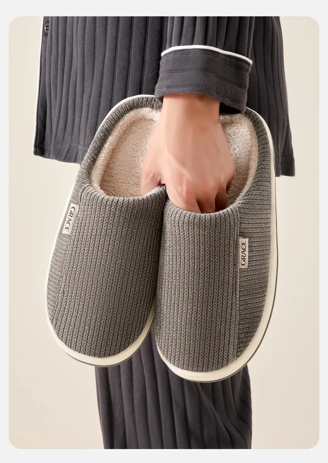 Jialiya Middle-Aged and Elderly Cotton Slippers Women's Autumn and Winter Non-Slip Indoor Home Plush Warm Cotton Slippers Men's Wholesale — feature 17