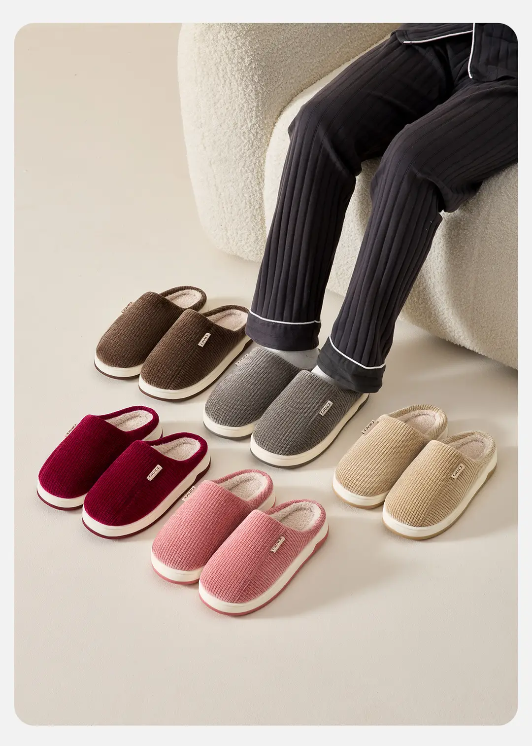 Jialiya Middle-Aged and Elderly Cotton Slippers Women's Autumn and Winter Non-Slip Indoor Home Plush Warm Cotton Slippers Men's Wholesale — feature 18
