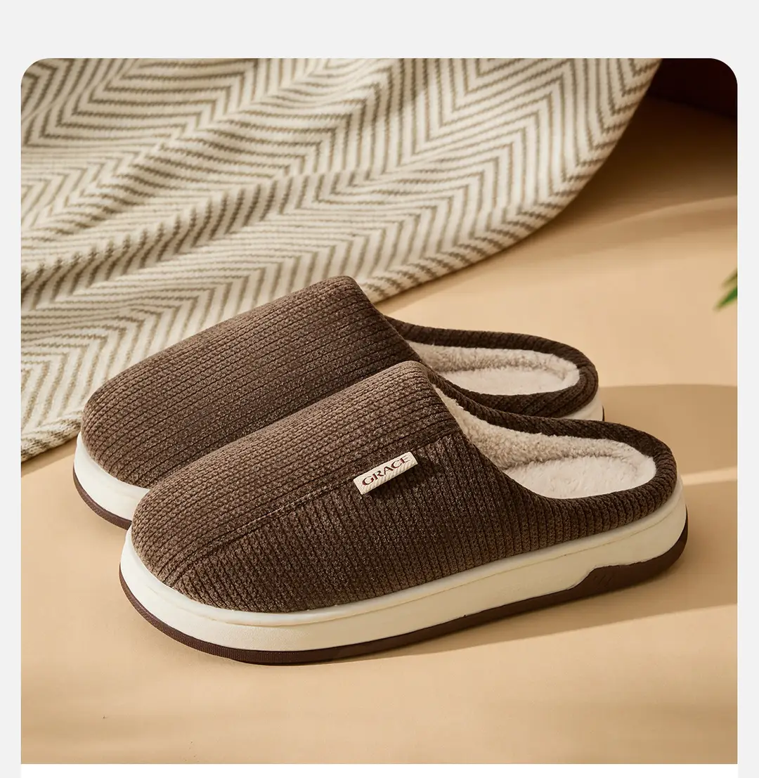 Jialiya Middle-Aged and Elderly Cotton Slippers Women's Autumn and Winter Non-Slip Indoor Home Plush Warm Cotton Slippers Men's Wholesale — feature 5