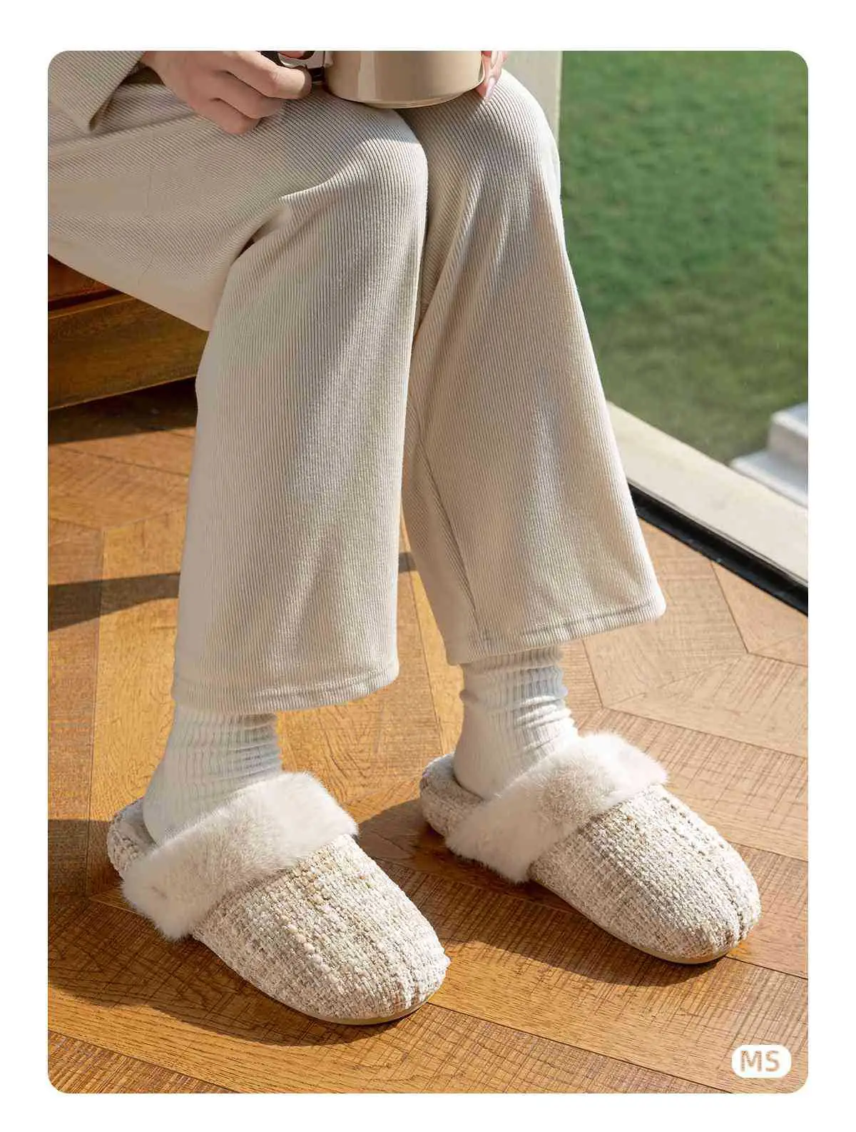 Winter Fleece Lined Cotton Slippers for Women — feature 3
