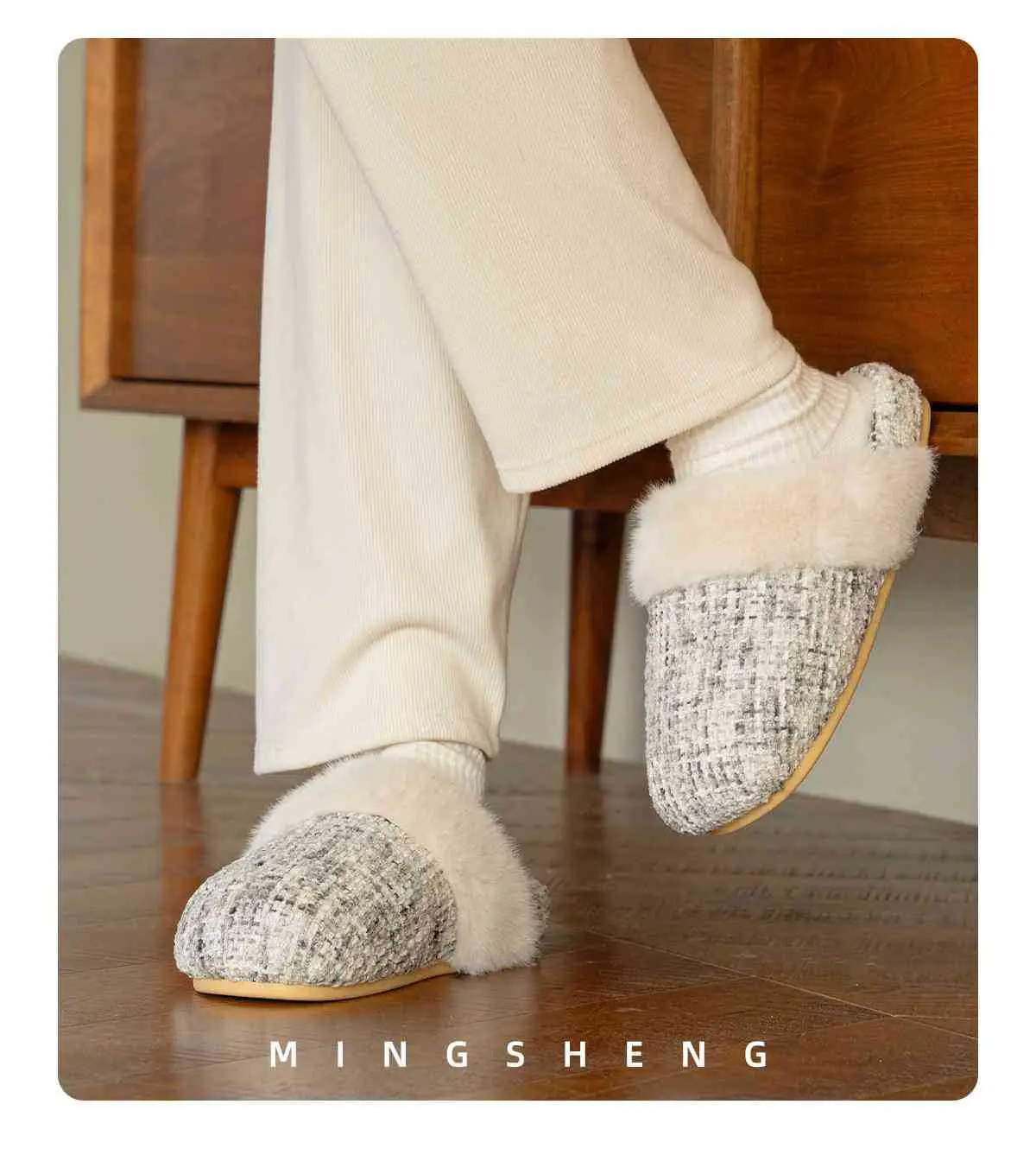 Winter Fleece Lined Cotton Slippers for Women — feature 9