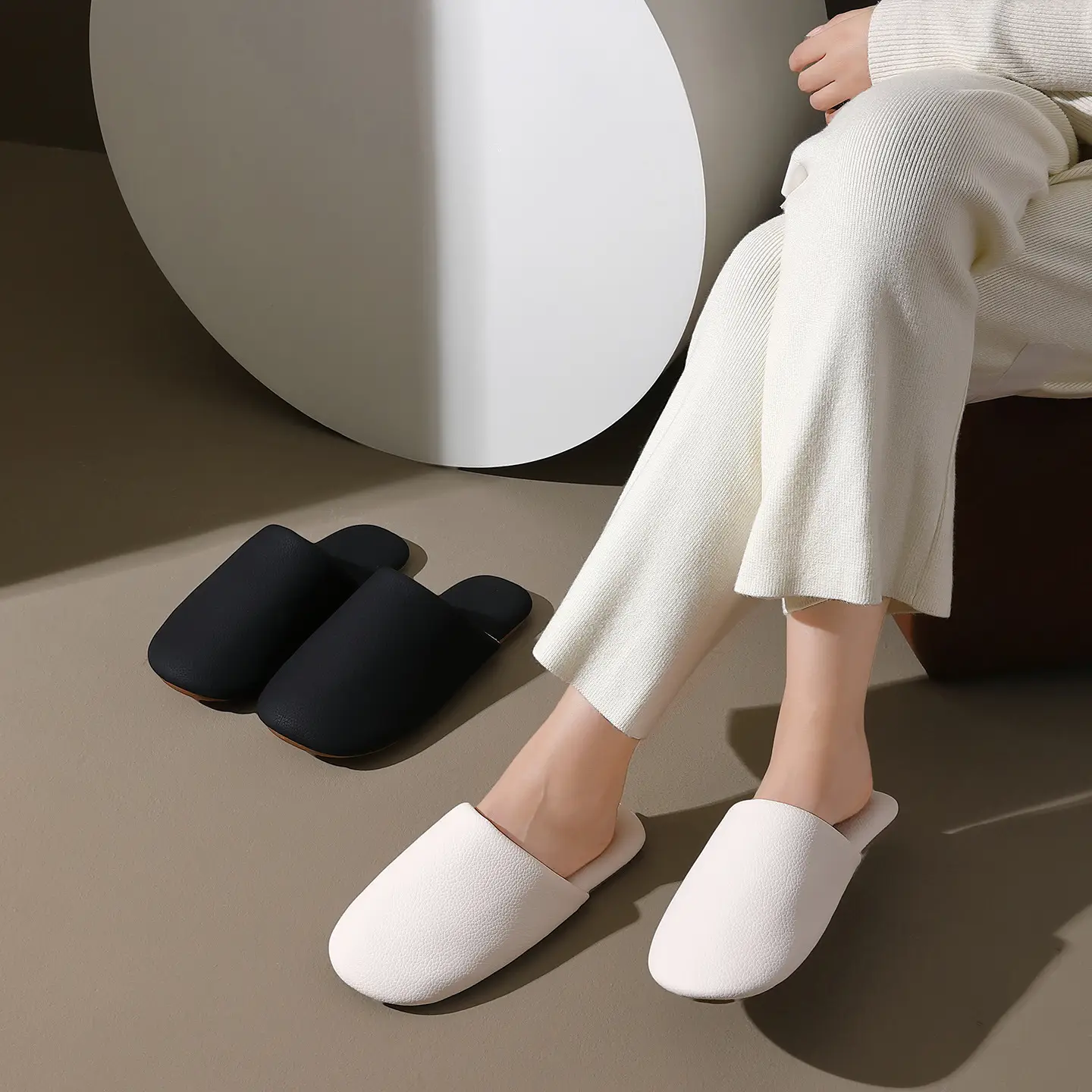 2025 Anti-Slip Postpartum Slippers Women White Brown - Image 7