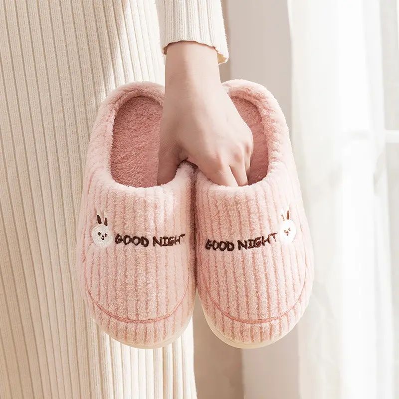 Lidani Cotton Warm Slippers Green Non-Slip - Image 2