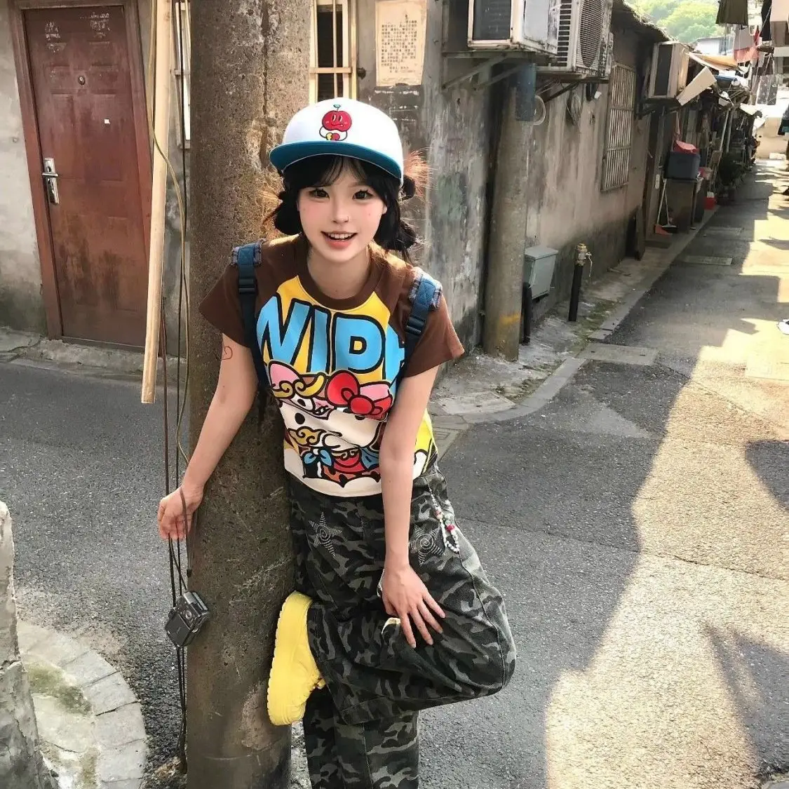 Camo Cartoon Cap for Women American Hip-Hop Skateboard Baseball - Image 6