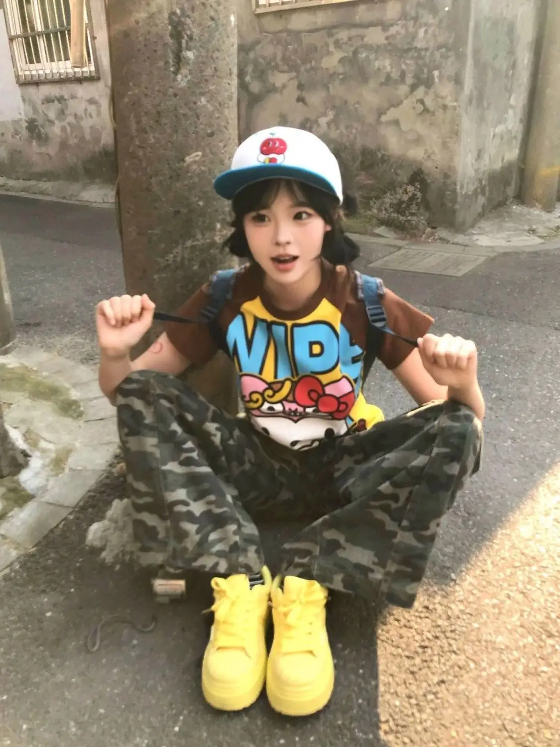 Camo Cartoon Cap for Women American Hip-Hop Skateboard Baseball — feature 5