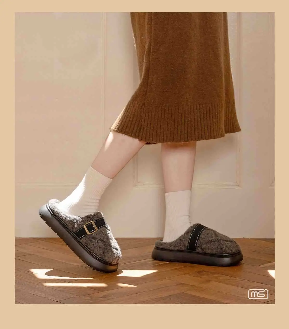 2025 Winter Non-Slip Fleece Lined Slippers Brown — feature 9